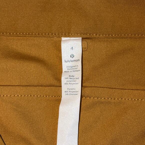 Lululemon City Sleek 5 Pocket 7/8 Ankle Pant Spiced Bronze 4 Mustard Yellow - Picture 4 of 11